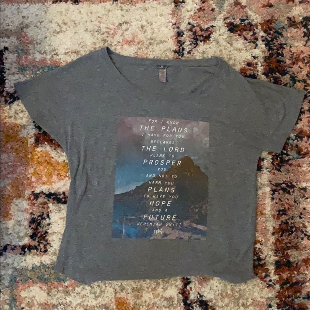 Grey Graphic Tee Bible Verse